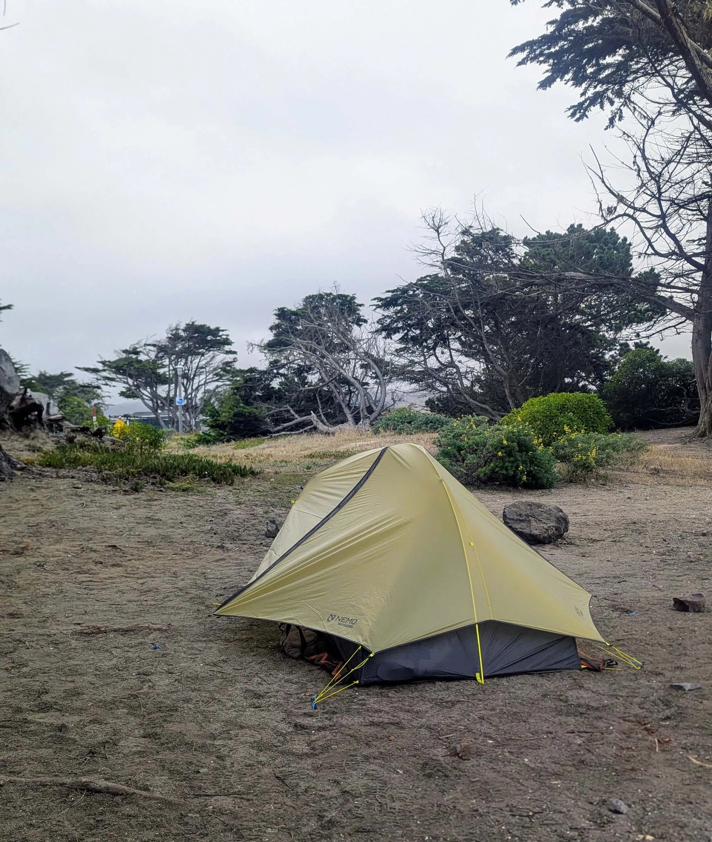 Nemo Osmo 2P tent in Bodega Bay Doran Campground