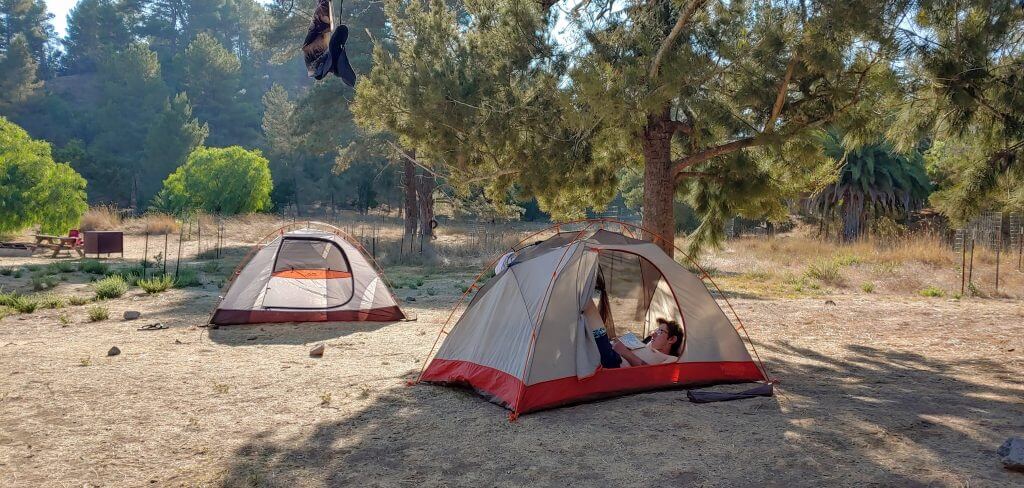 Setting up camp in Black Jack Campground