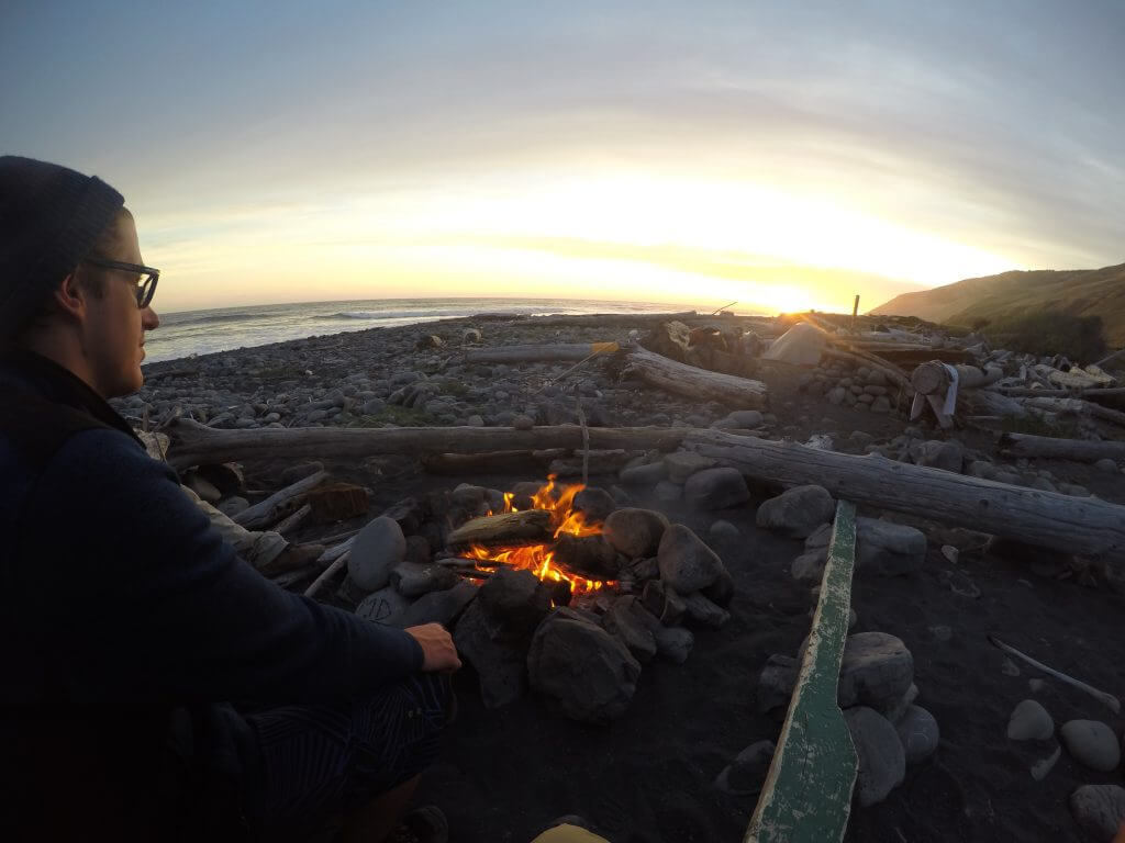 James watching the sunset from our Day 2 camping spot on the Spanish Flats