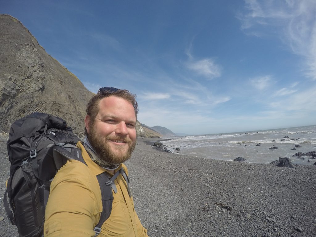 Thomas Desmond backpacking the Lost Coast Trail in Northern California